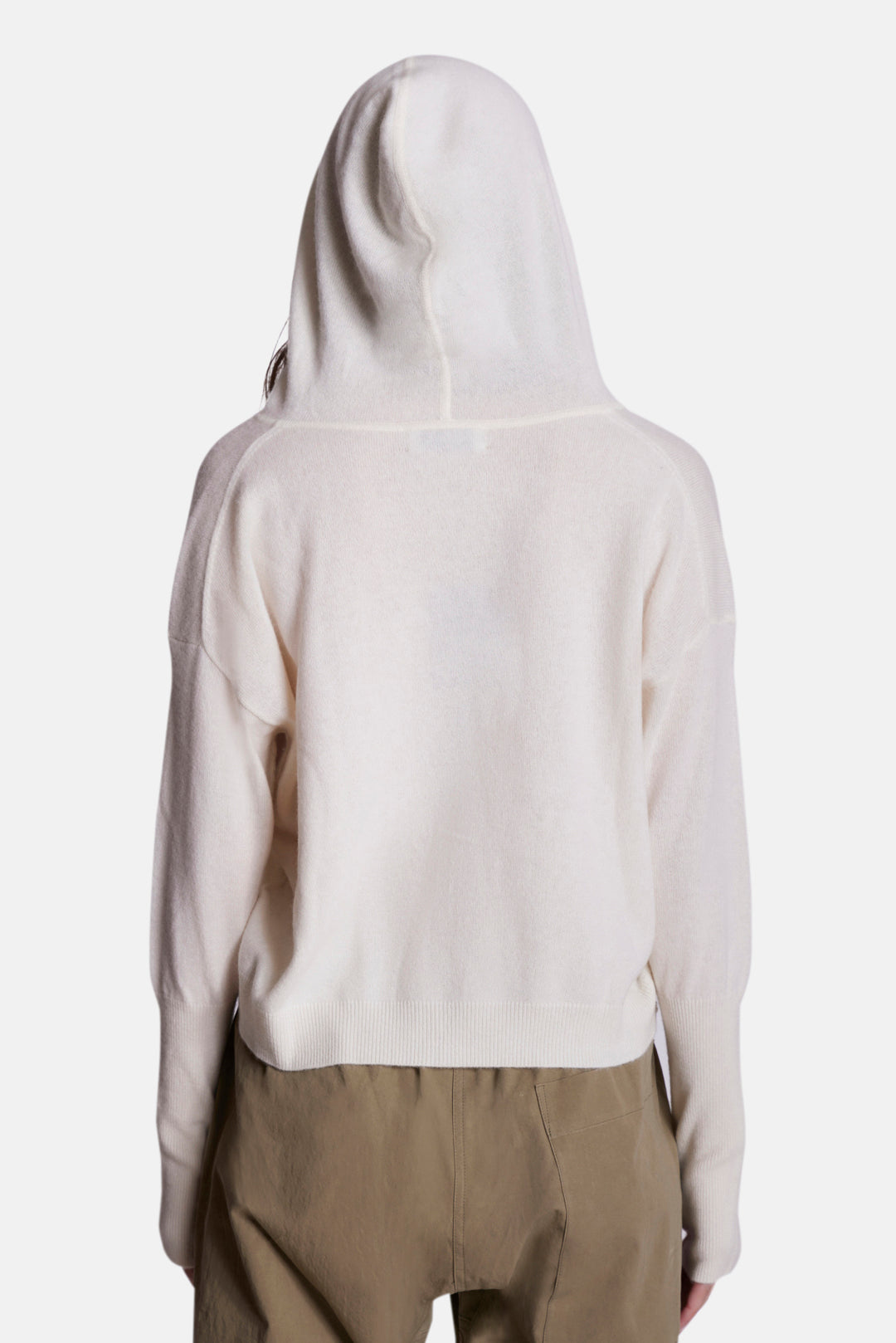 Amy Cashmere Zip Hoodie Ivory