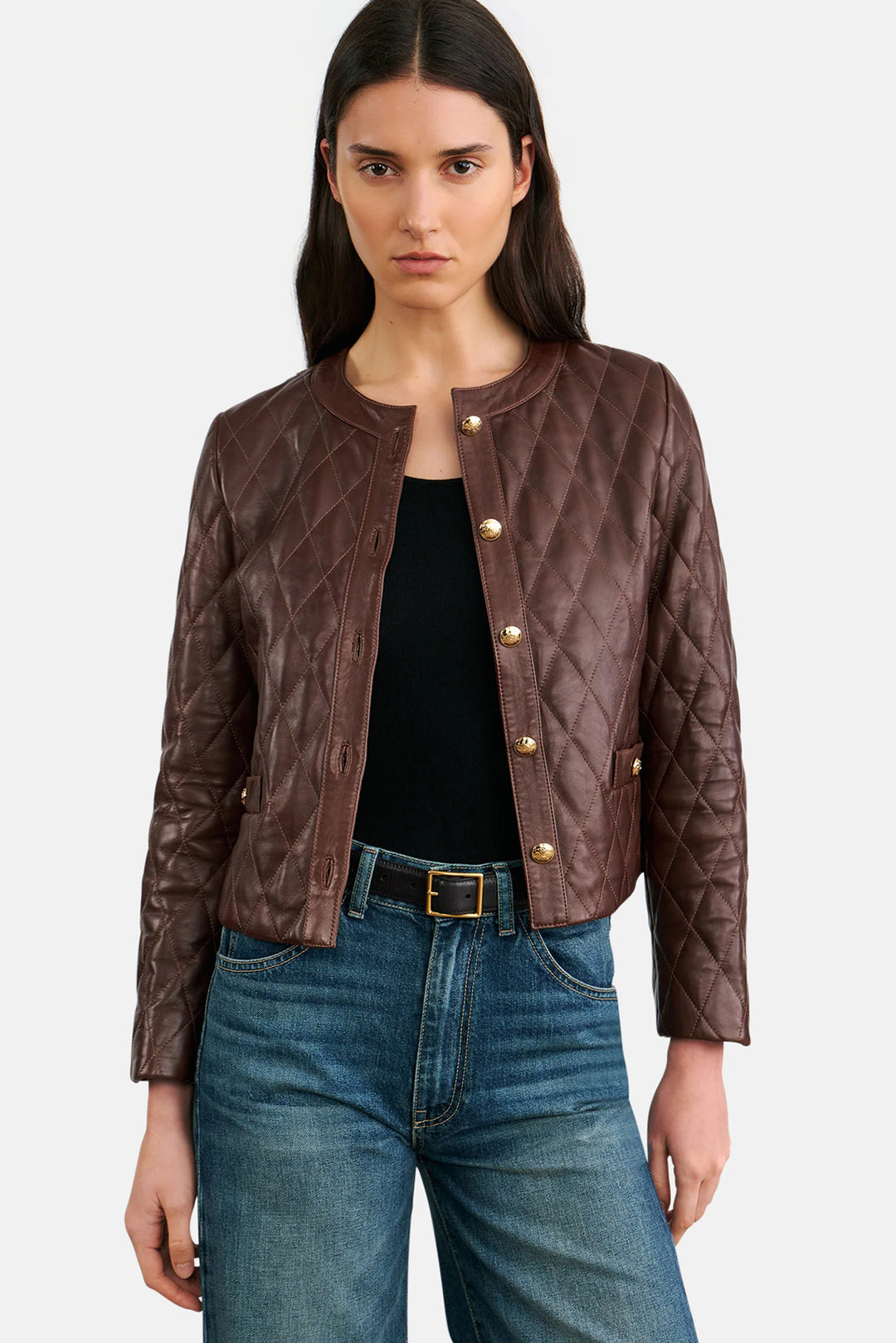 Amy Leather Jacket Bordeaux