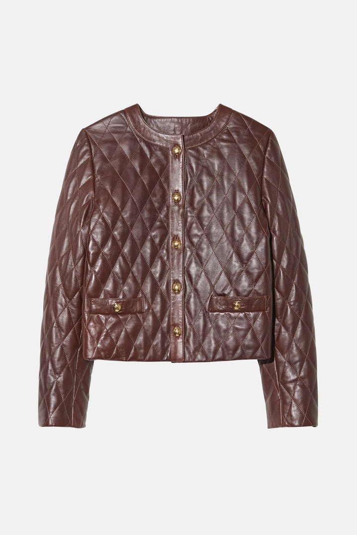 Amy Leather Jacket Bordeaux