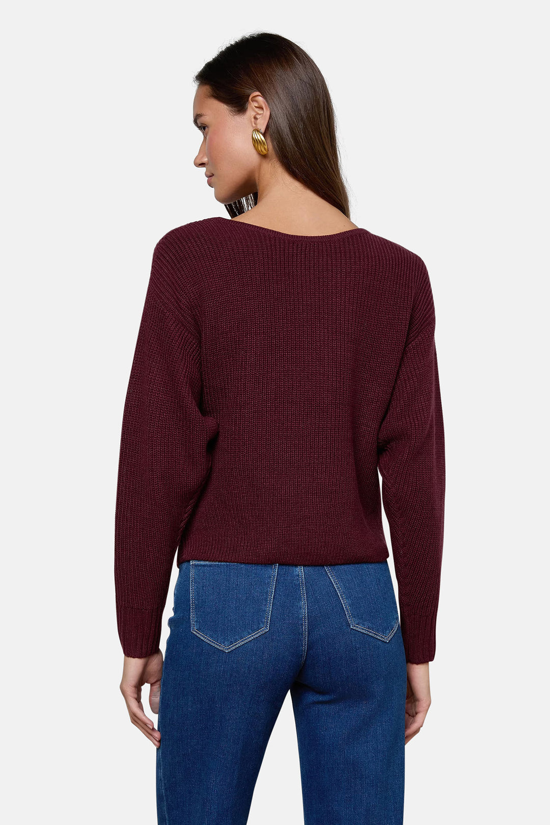 Antonella Crossover Sweater Dark Port