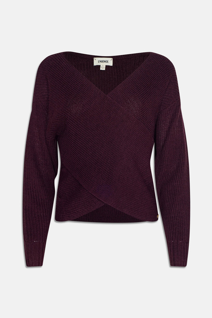 Antonella Crossover Sweater Dark Port