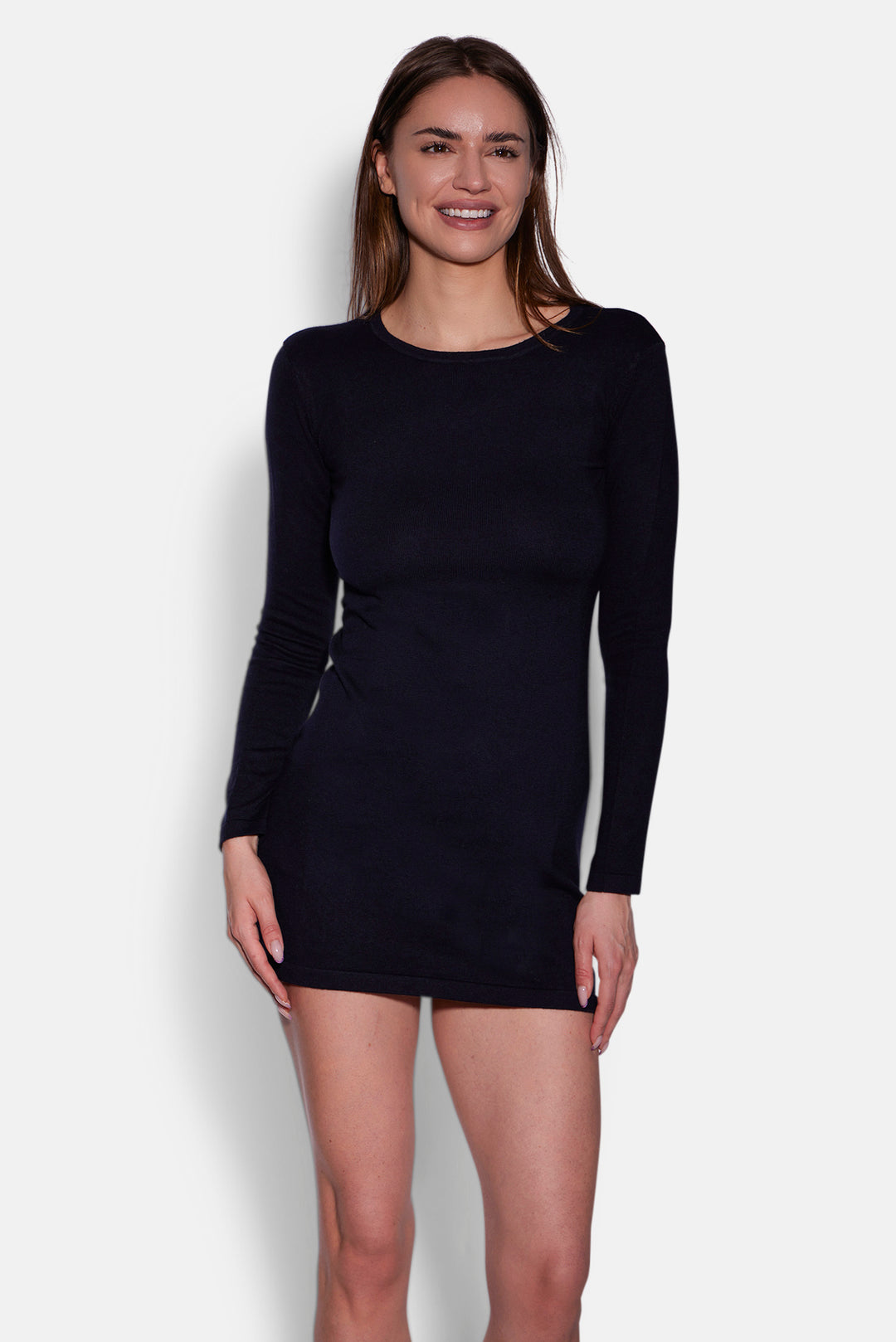 audrey mini dress Stretchy Black Mini Dress with Flattering Fit