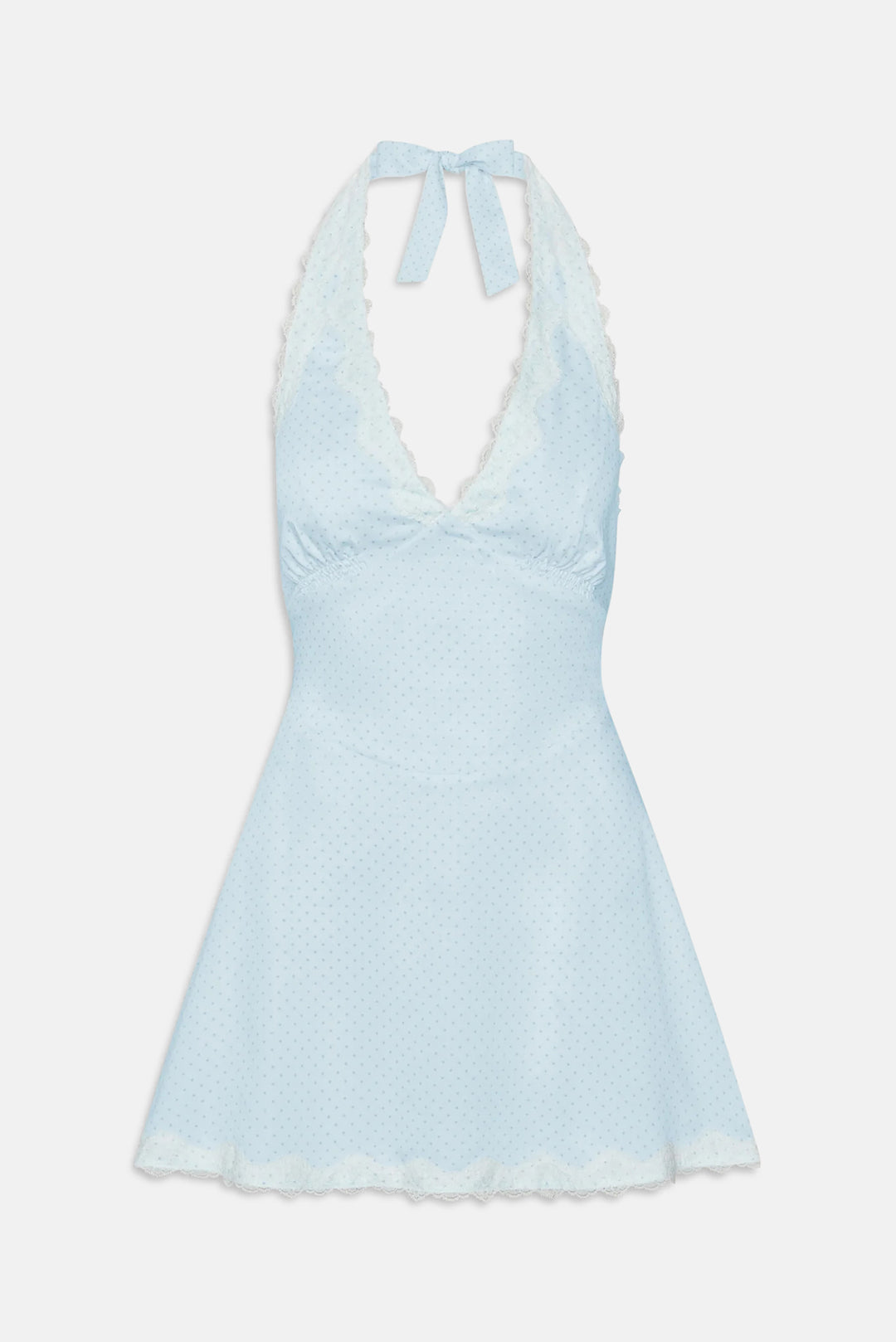 Audrey Satin Mini Dress Sweet Pea Blue