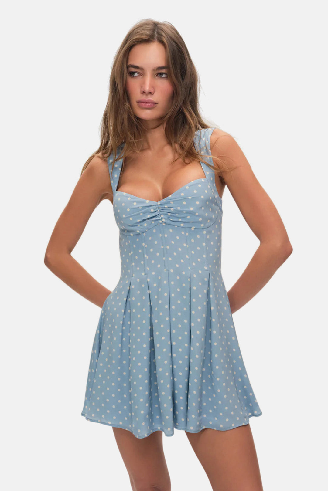 August Mini Dress Blue Polka Dot