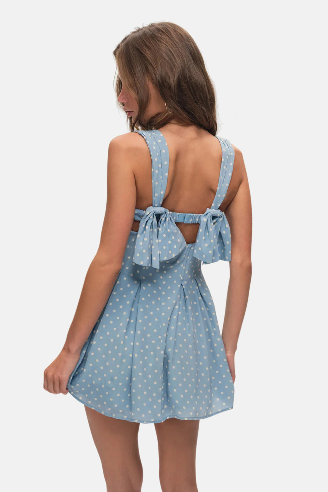 August Mini Dress Blue Polka Dot