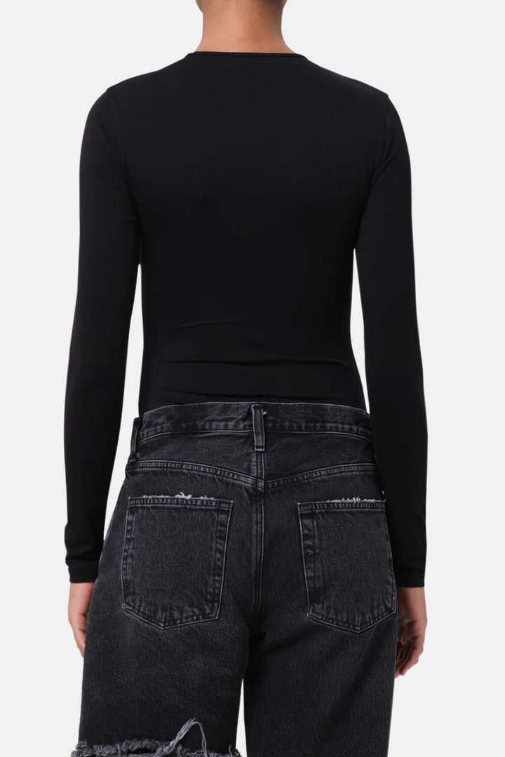 Aura Long Sleeve Bodysuit in Black