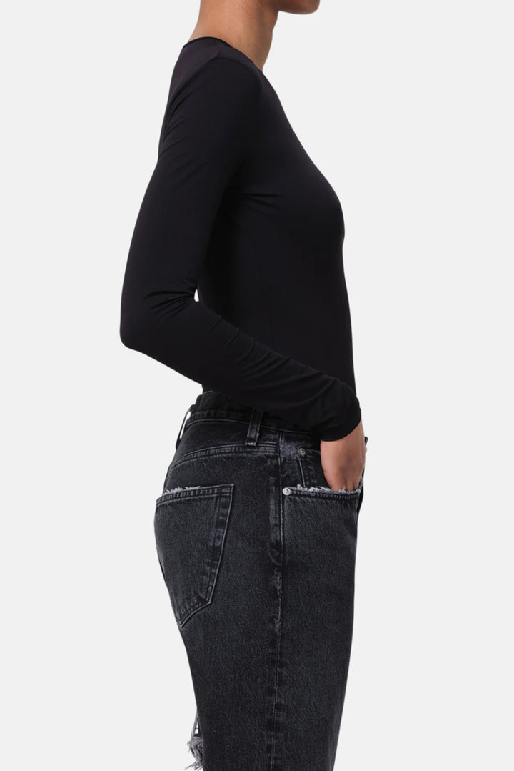 Aura Long Sleeve Bodysuit in Black