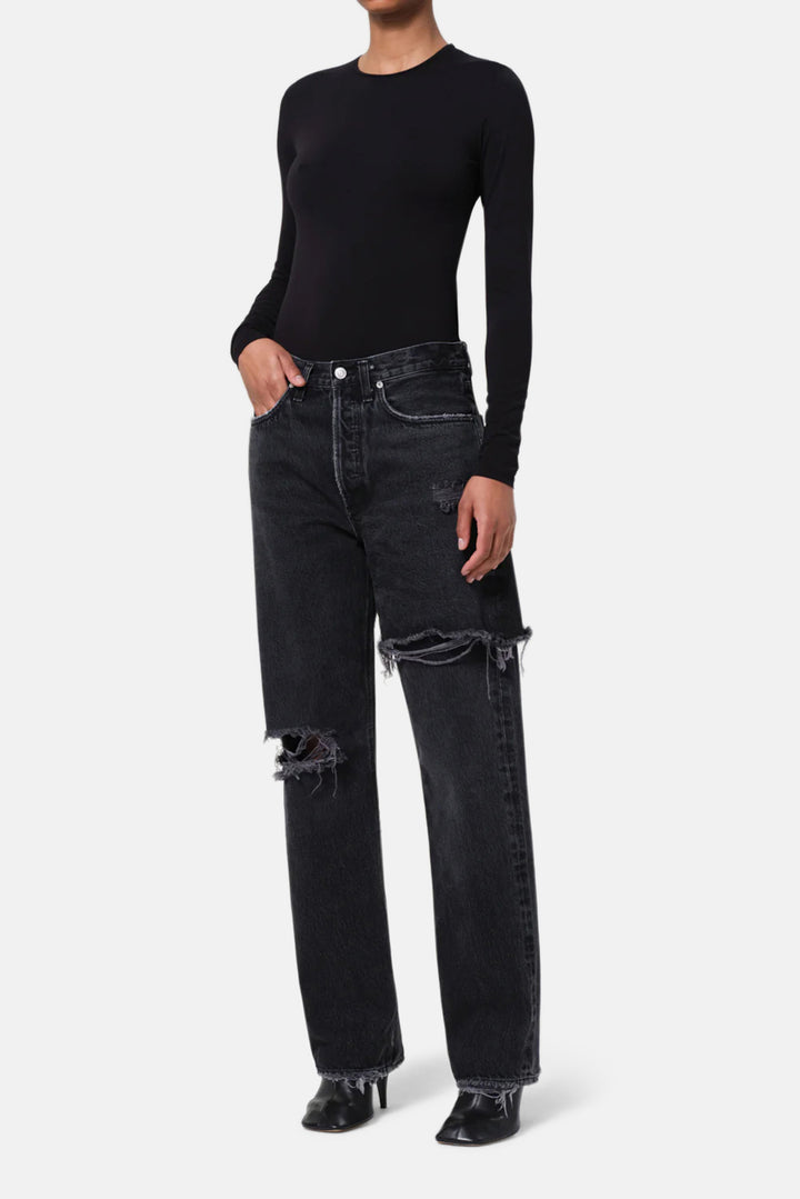 Aura Long Sleeve Bodysuit in Black