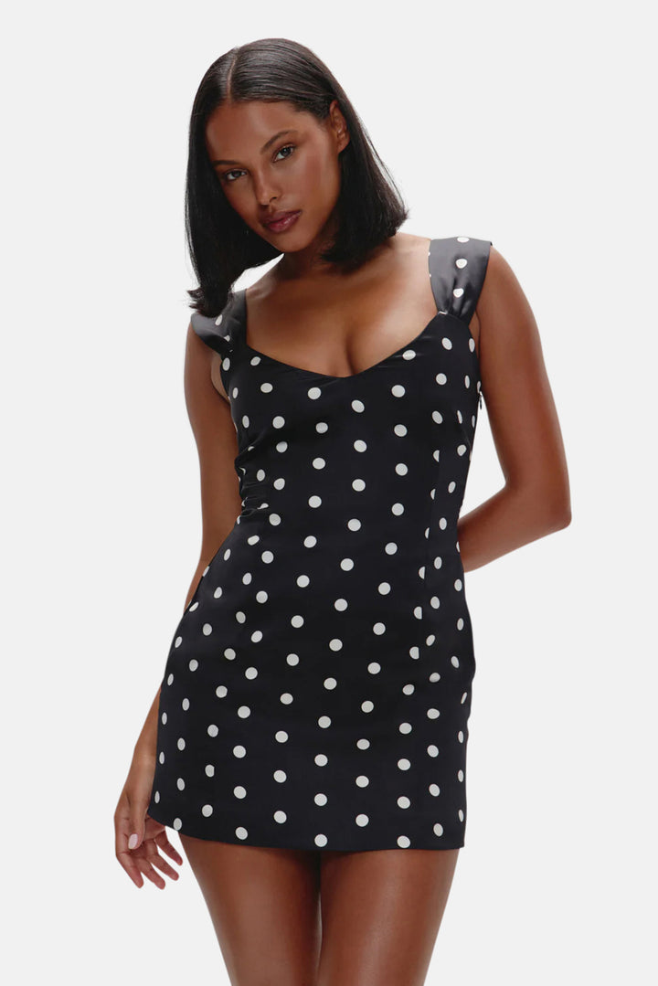 Aurabelle Sateen Mini Dress Domino