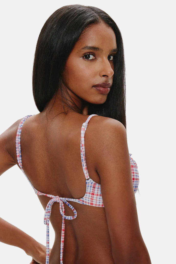 Austin Seersucker Top Americana Plaid