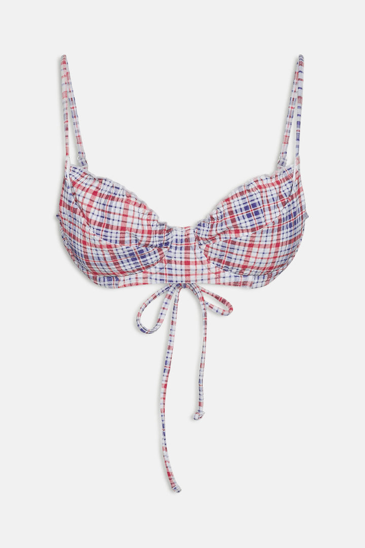 Austin Seersucker Top Americana Plaid