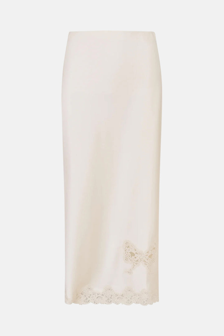 Avelaine Midi Slip Skirt Alabaster Glow
