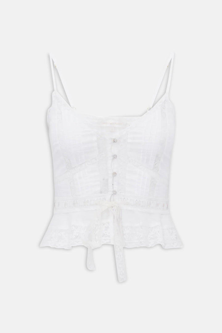 Avra Cotton Victorian Top White