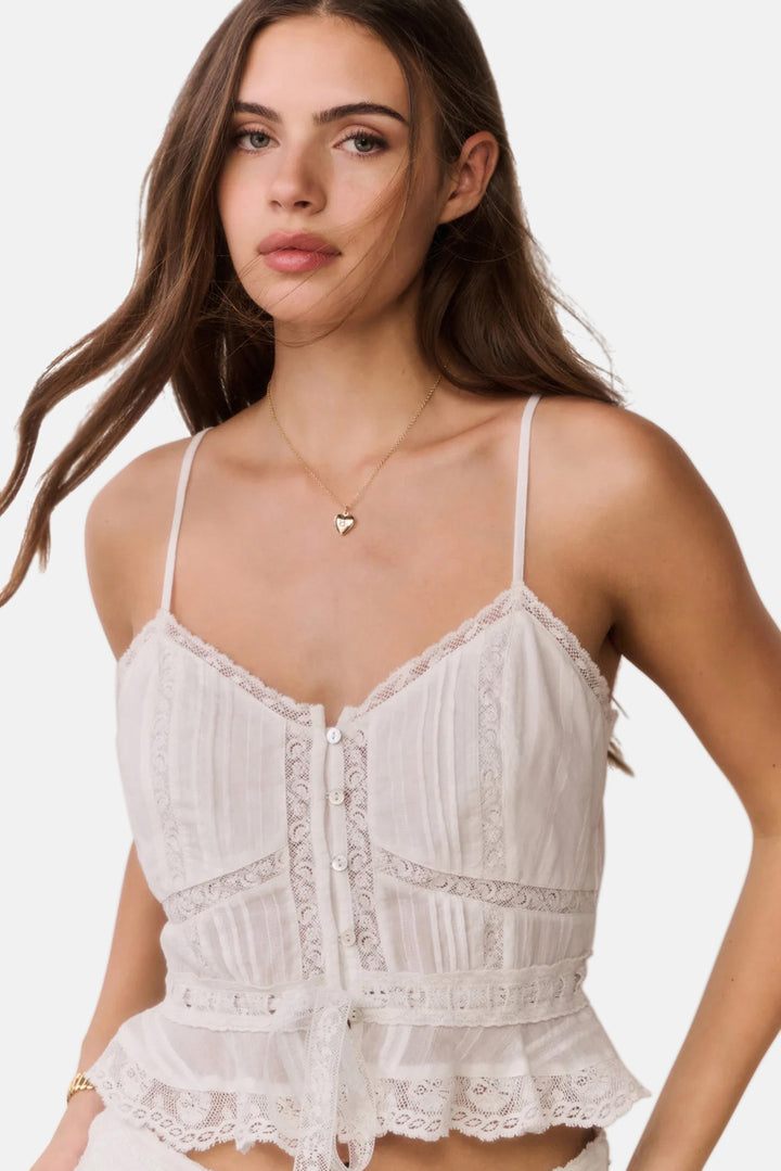 Avra Cotton Victorian Top White