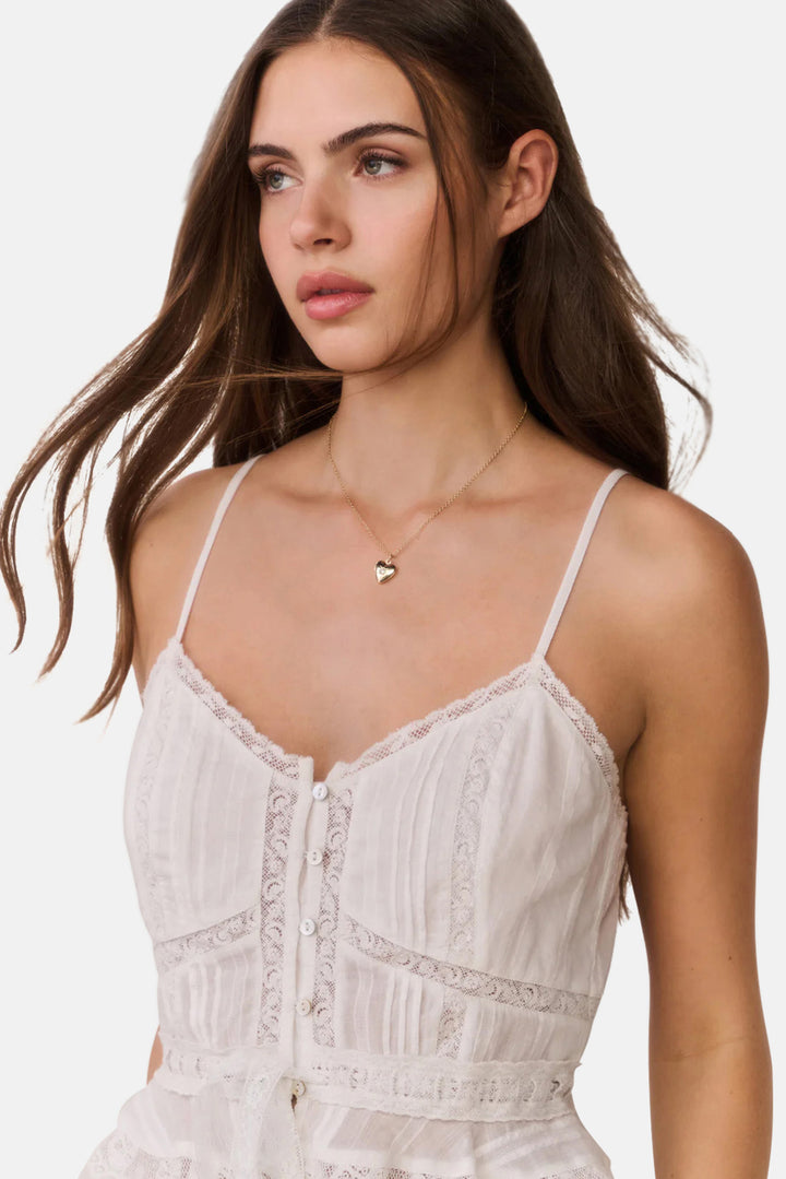 Avra Cotton Victorian Top White