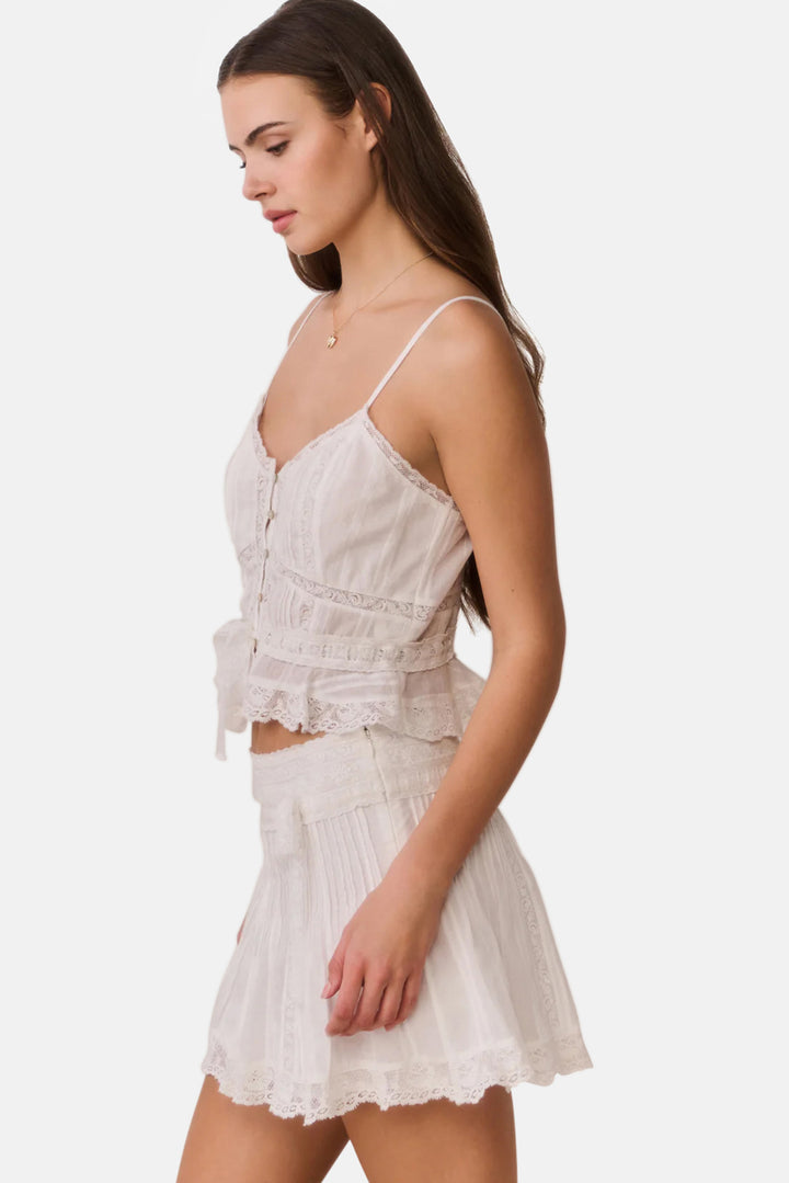 Avra Cotton Victorian Top White