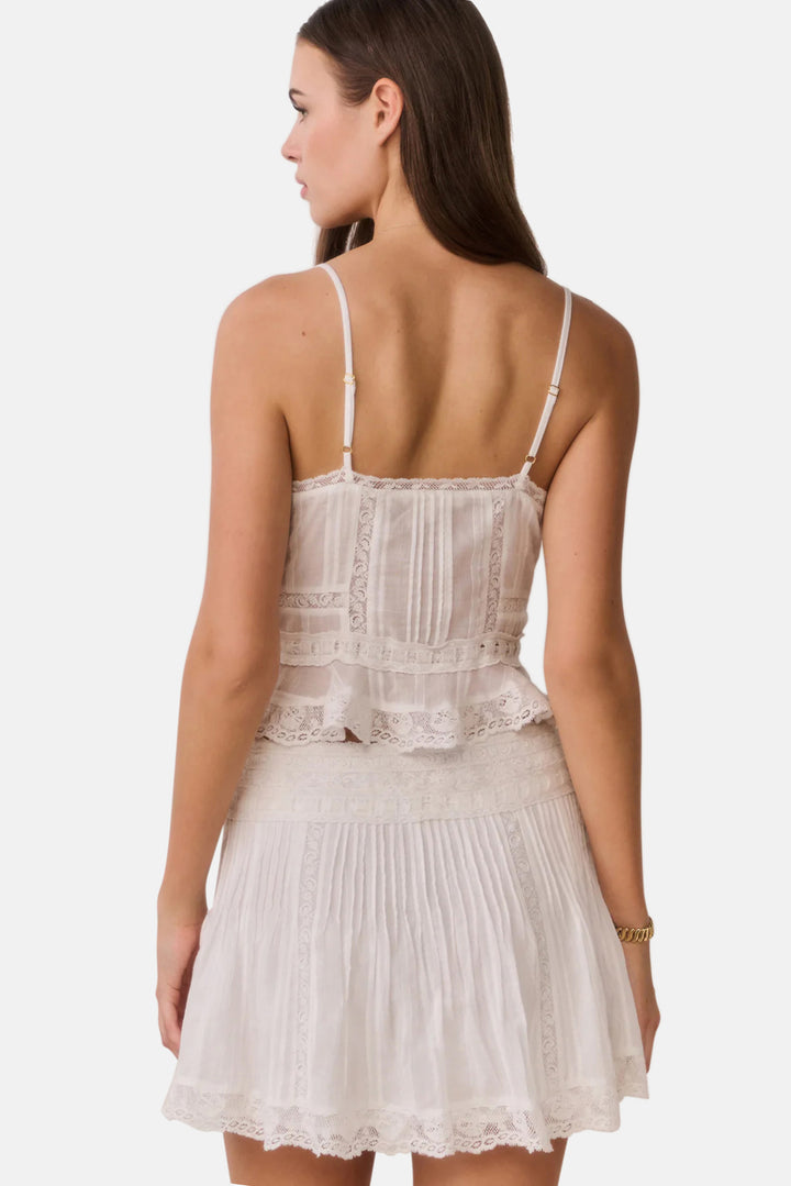 Avra Cotton Victorian Top White