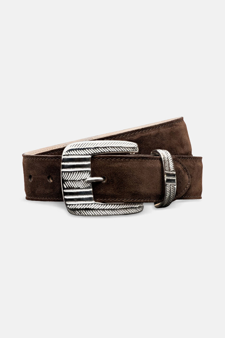 Aya Suede Belt Chocolate Brown