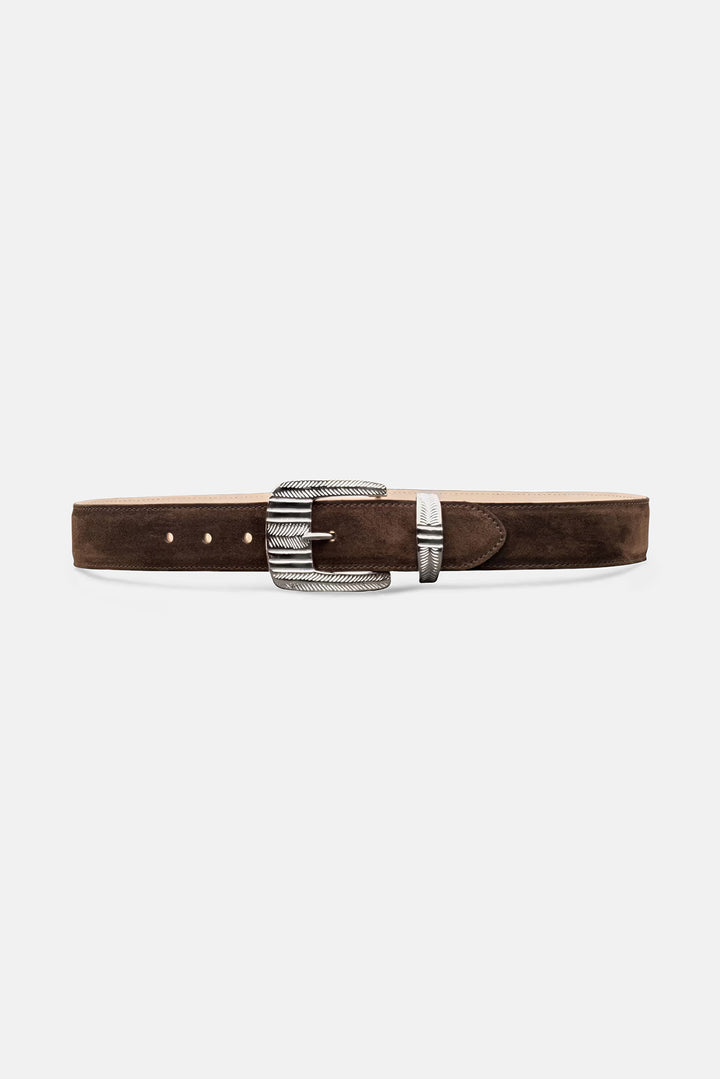 Aya Suede Belt Chocolate Brown