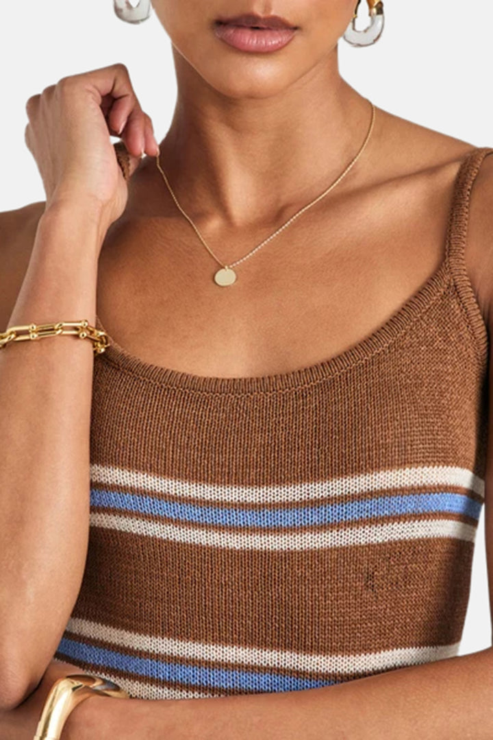 Azriel Knit Mini Dress Cedarwood Stripe