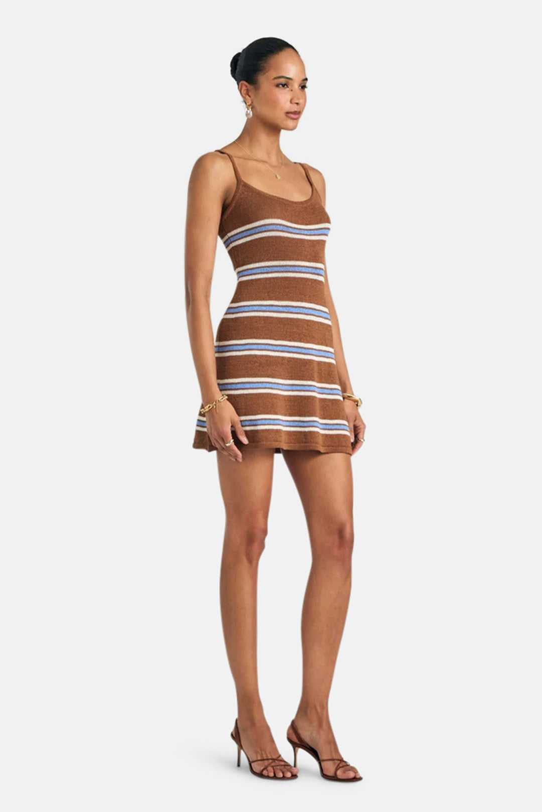 Azriel Knit Mini Dress Cedarwood Stripe