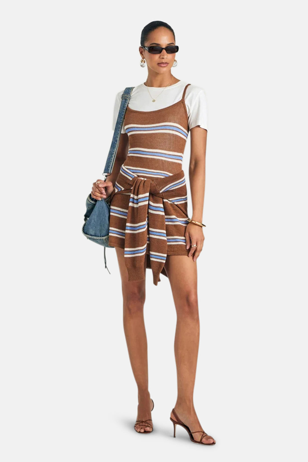 Azriel Knit Mini Dress Cedarwood Stripe
