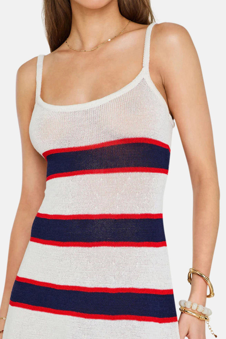 Azriel Knit Mini Dress Eggshell Stripe