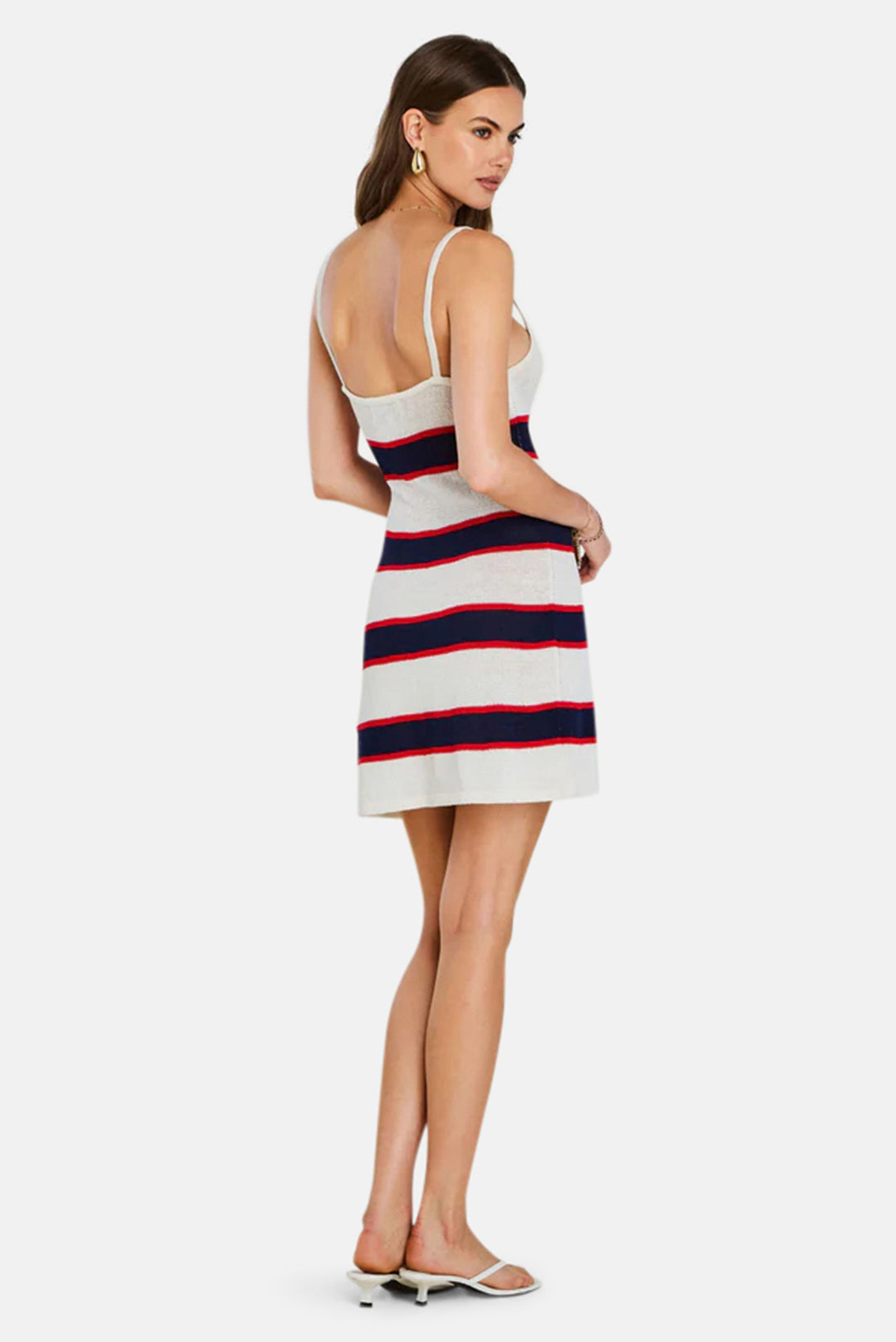 Azriel Knit Mini Dress Eggshell Stripe