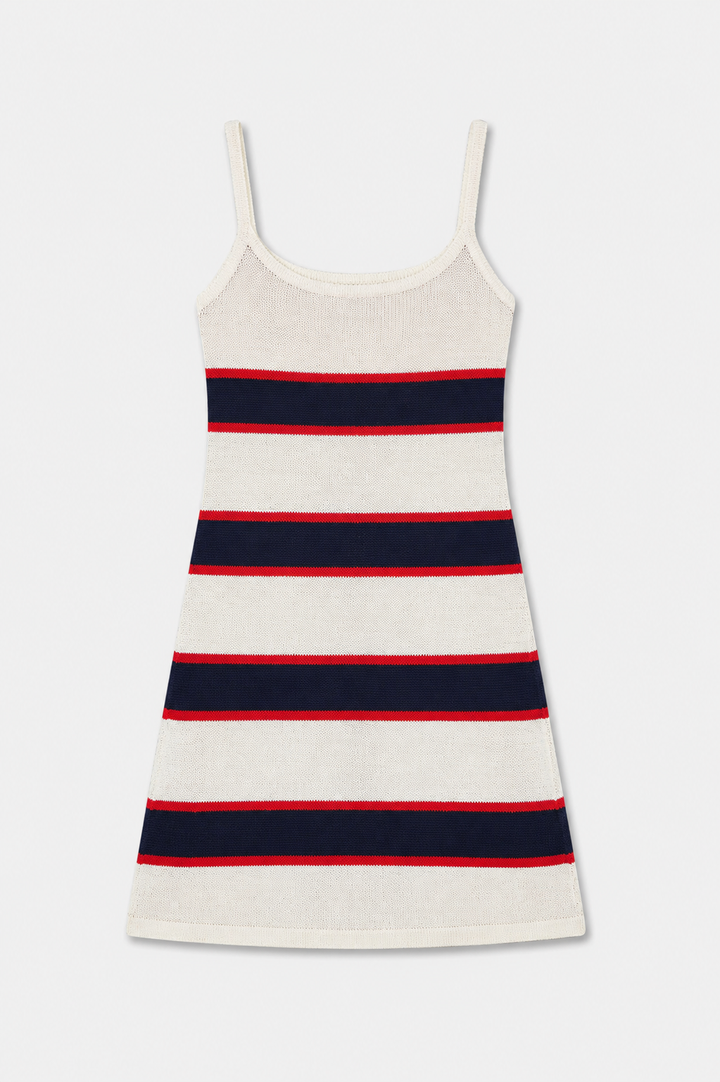 Azriel Knit Mini Dress Eggshell Stripe