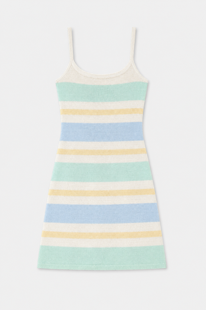 Azriel Knit Mini Dress Pastel Stripe