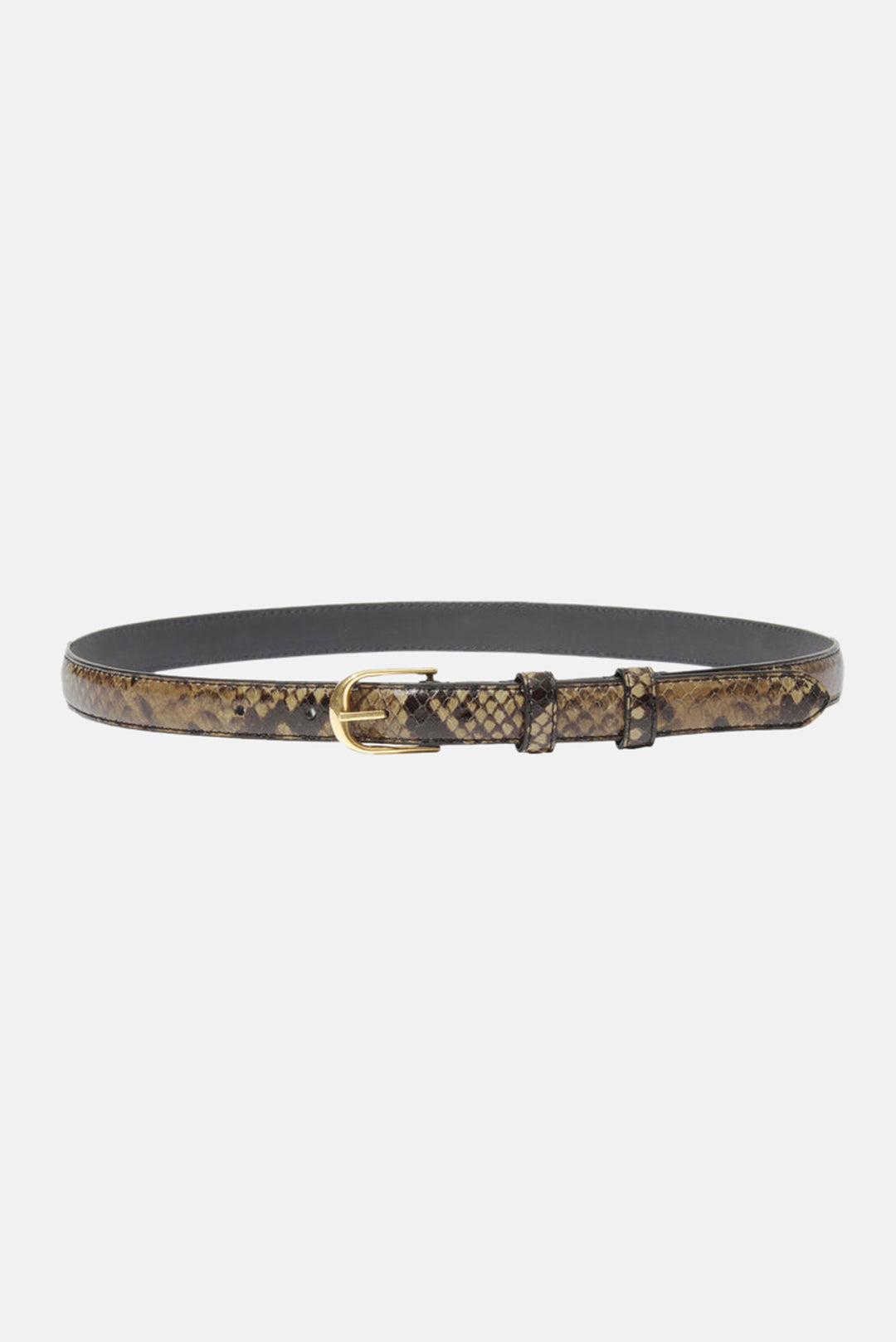 Jane Belt Brown Snakeskin W/ Antique Gold
