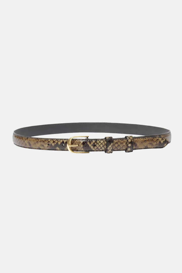 Jane Belt Brown Snakeskin W/ Antique Gold
