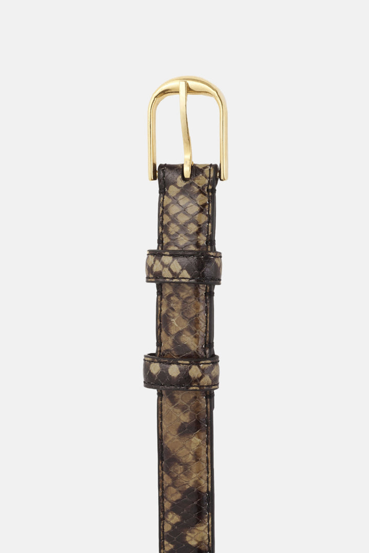 Jane Belt Brown Snakeskin W/ Antique Gold