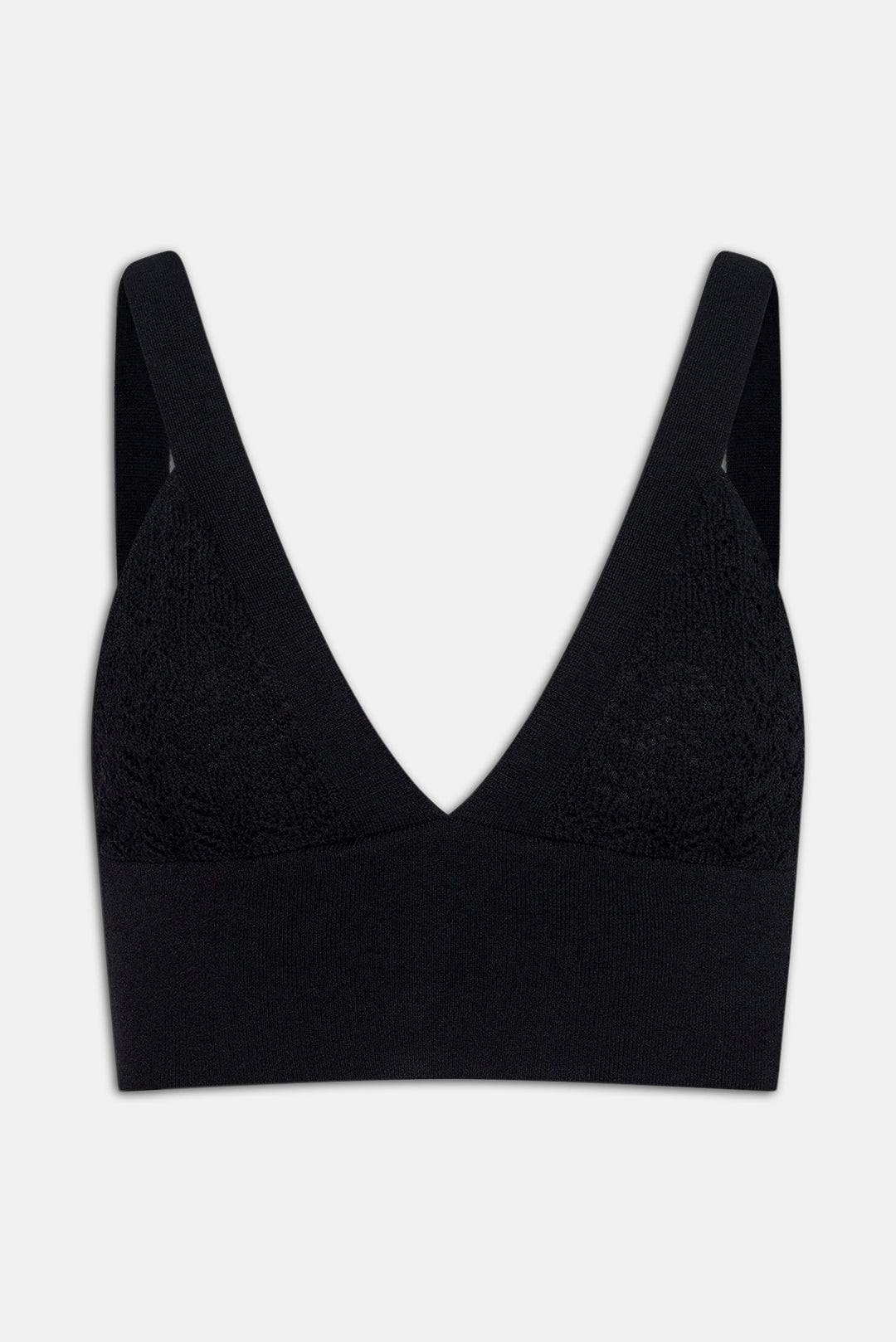 Reverie Pointelle Knit Bralette Black