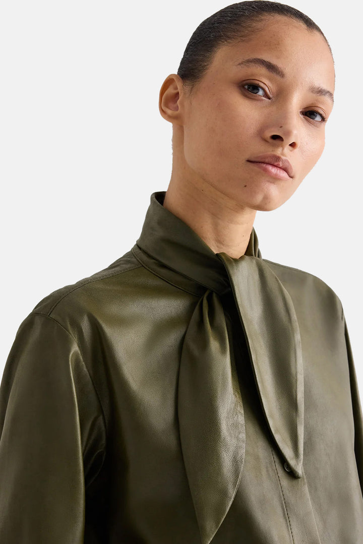 Tied Up in You Shirt in Leather Beetle