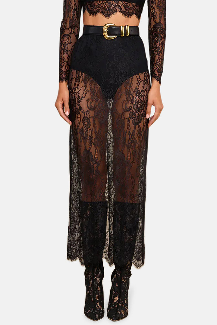 Raymonde Lace Maxi Skirt Black