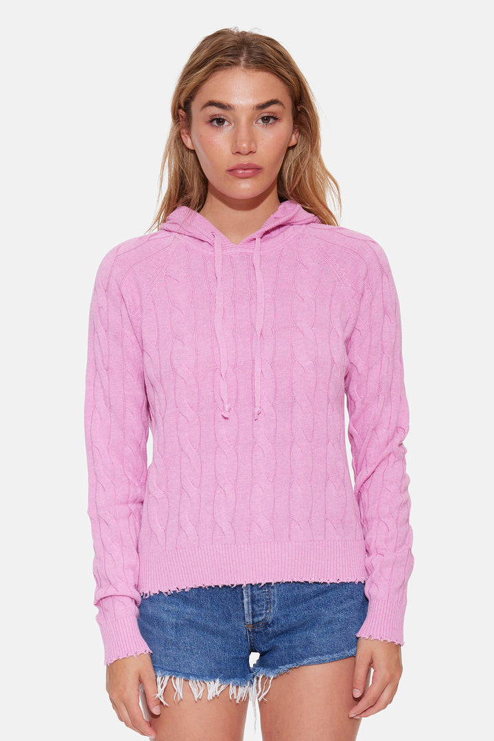 Clay Cable Hoodie Light Pink