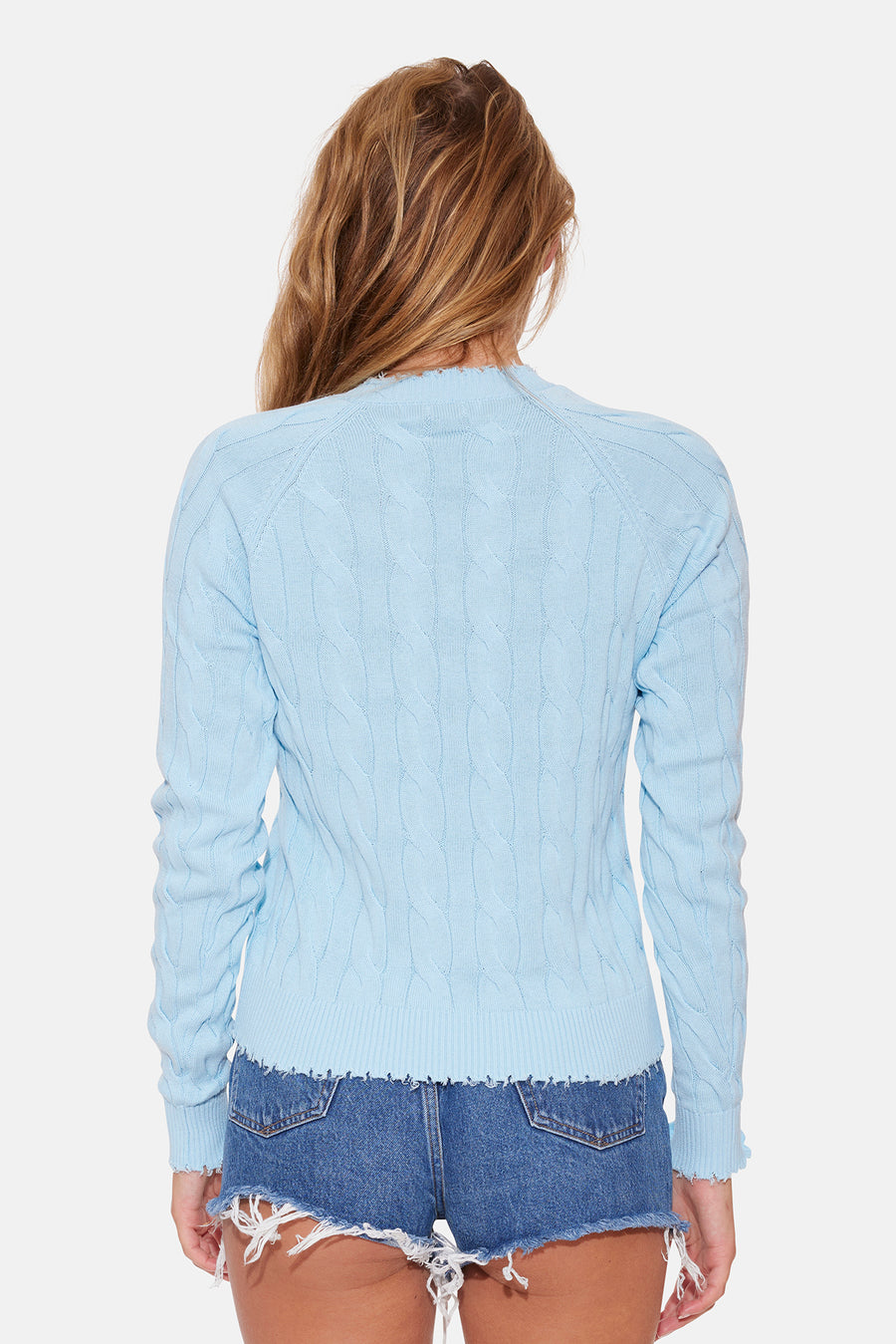 Amber Cable V Neck Sweater Summer Song