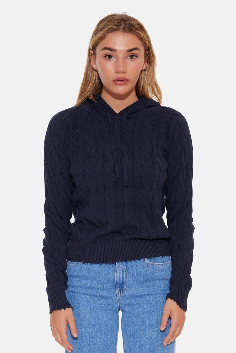 Clay Cable Hoodie Navy