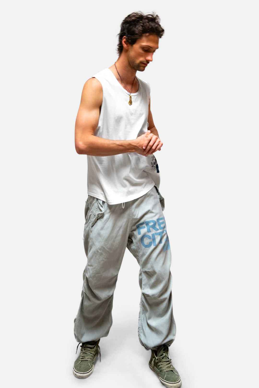 Flap/Snap FREECITY LARGE Matte/Satin Airjump Pant - Silver Rock Blues