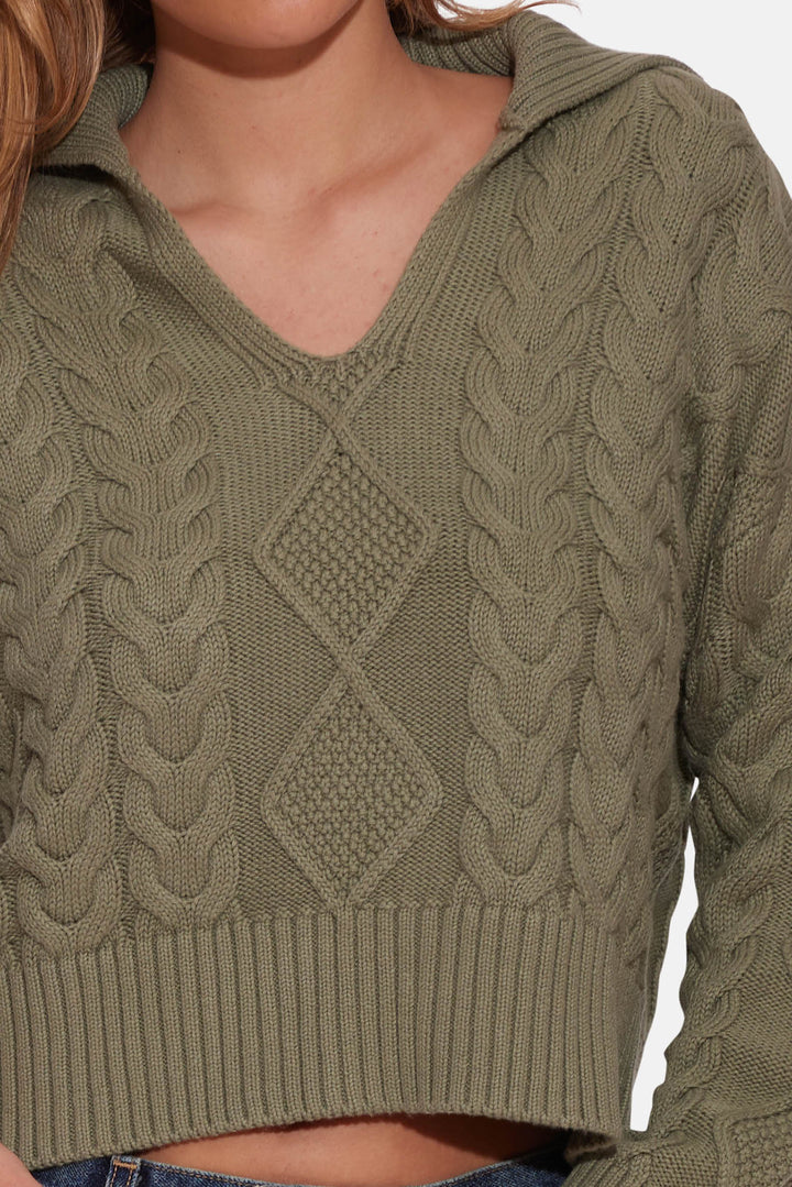 Natalie Cable Knit Sweater Turtle Bay