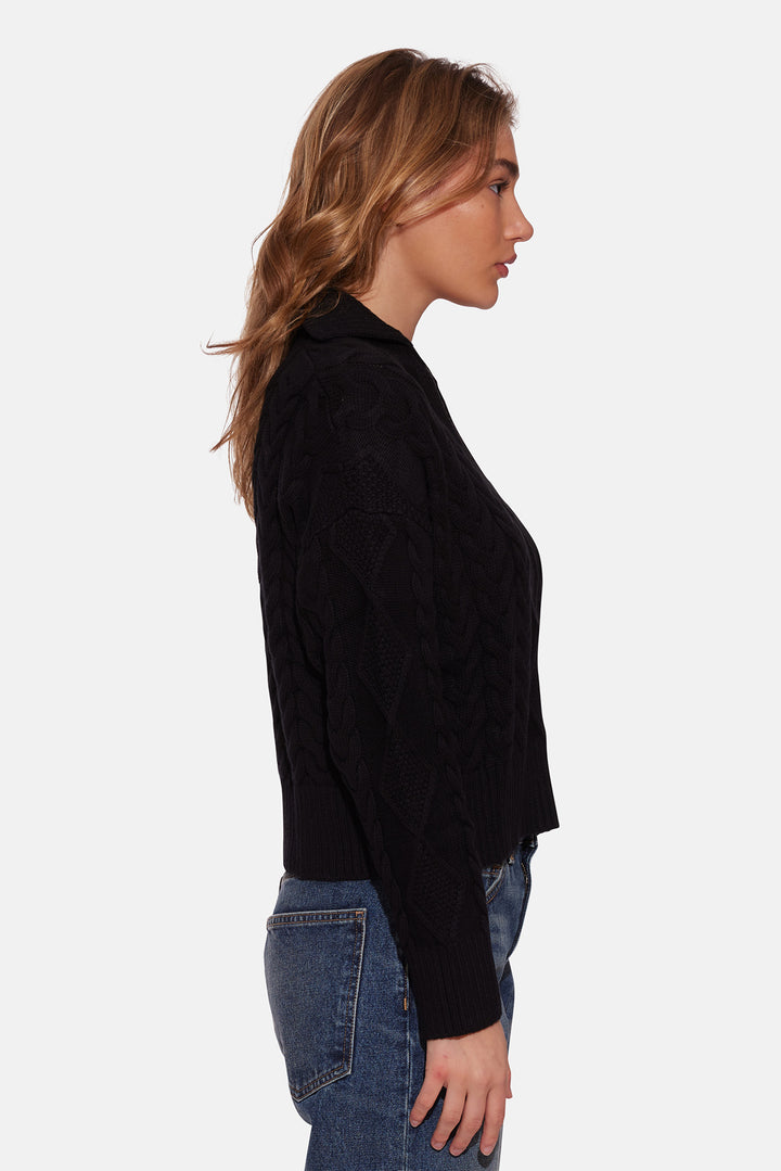 Natalie Cable Knit Sweater Coal