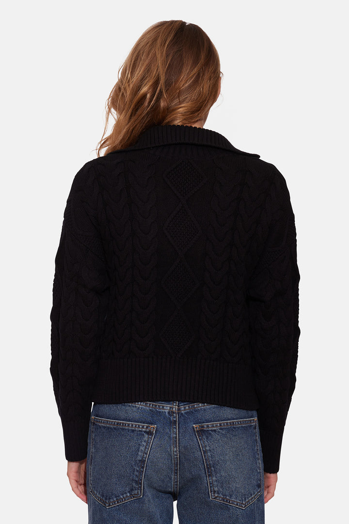 Natalie Cable Knit Sweater Coal