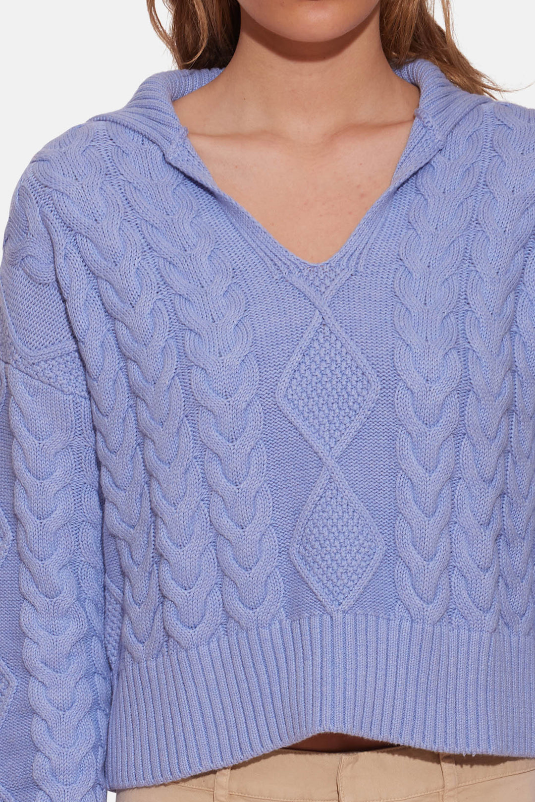 Natalie Cable Knit Sweater Blueberry