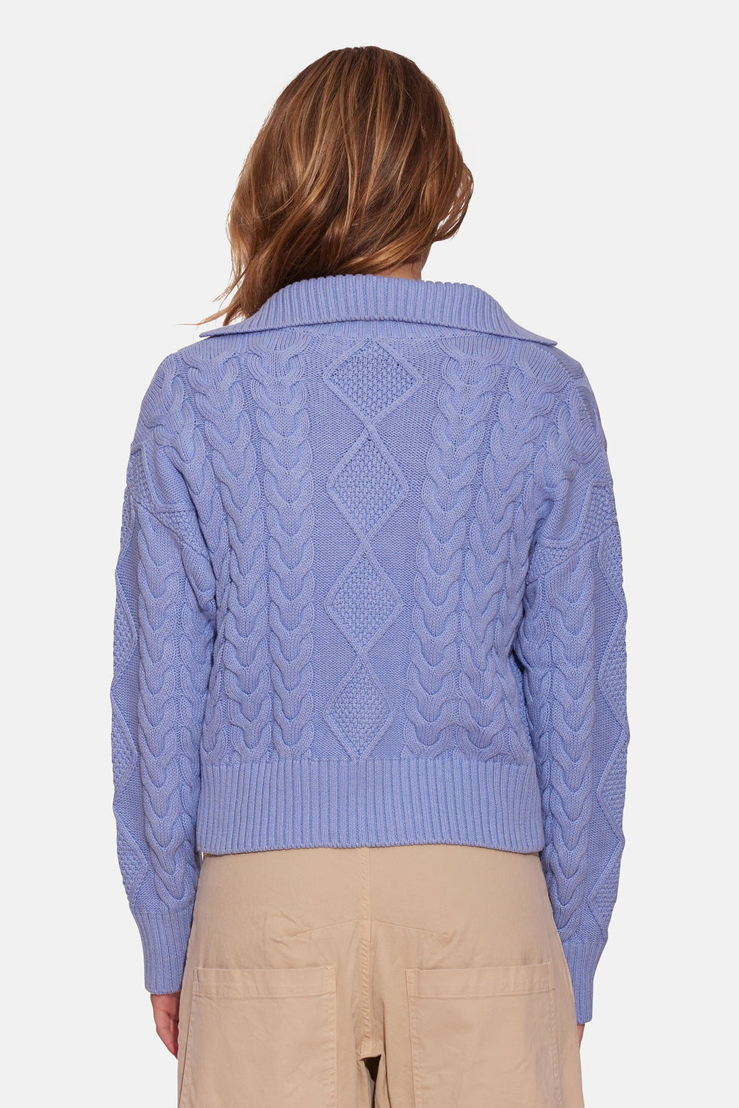 Natalie Cable Knit Sweater Blueberry