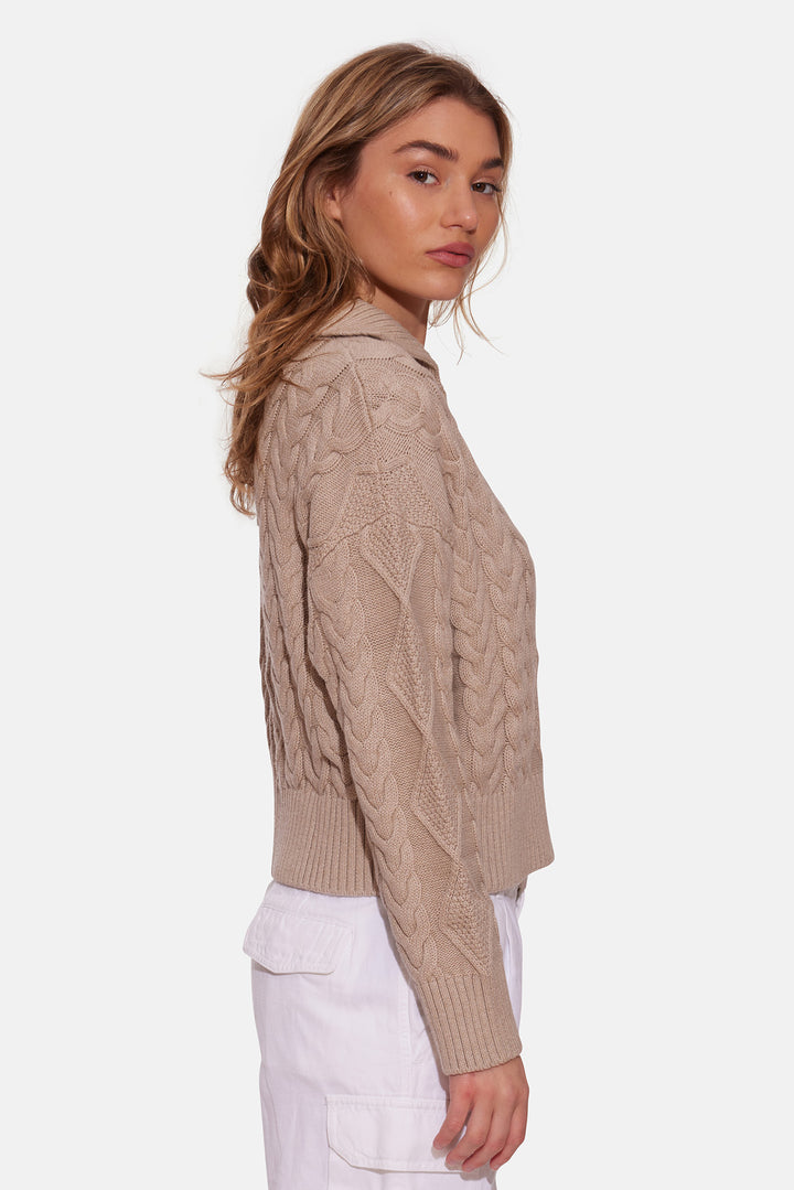 Natalie Cable Knit Sweater Latte