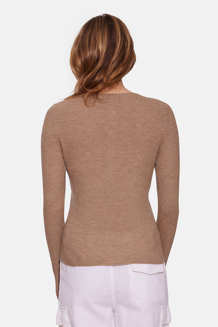 Sylvia Cashmere Henley Sweater Mink