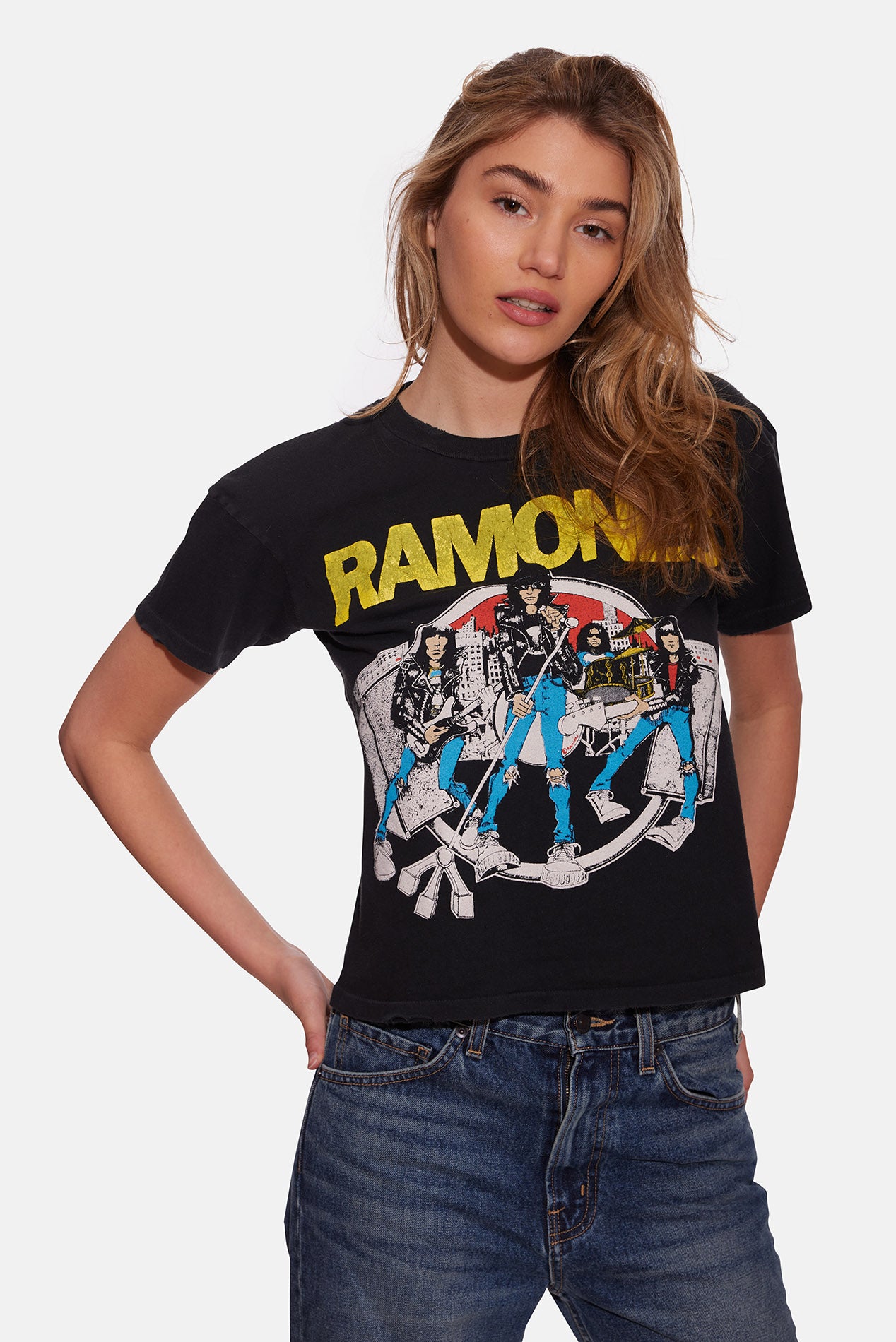 Madeworn Ramones '78 Crop Tee Coal Pigment – blueandcream