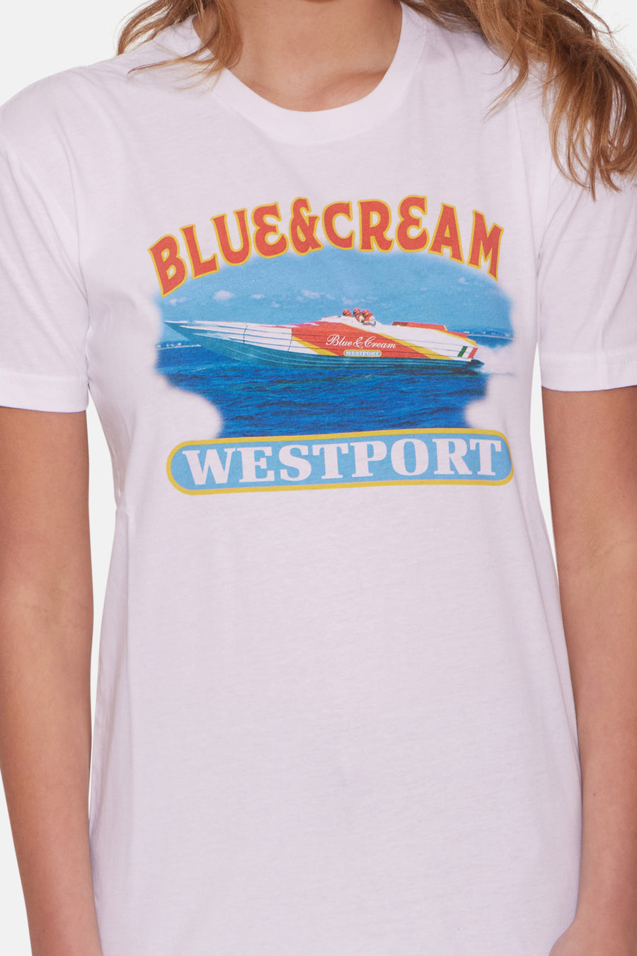 Women's Westport Racing Boat Short Sleeve Tee White