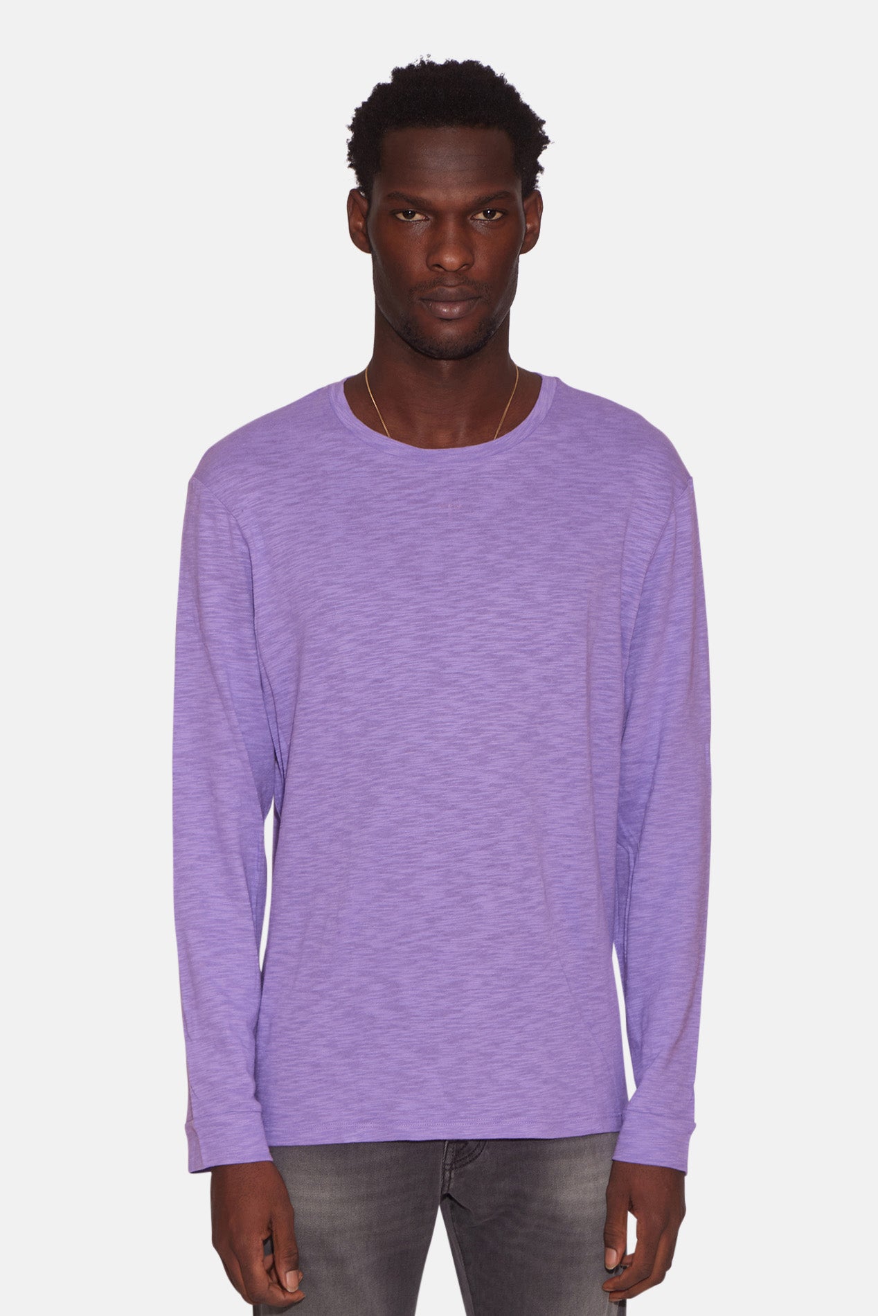 Slub Long Sleeve Tee Soft Purple – blueandcream